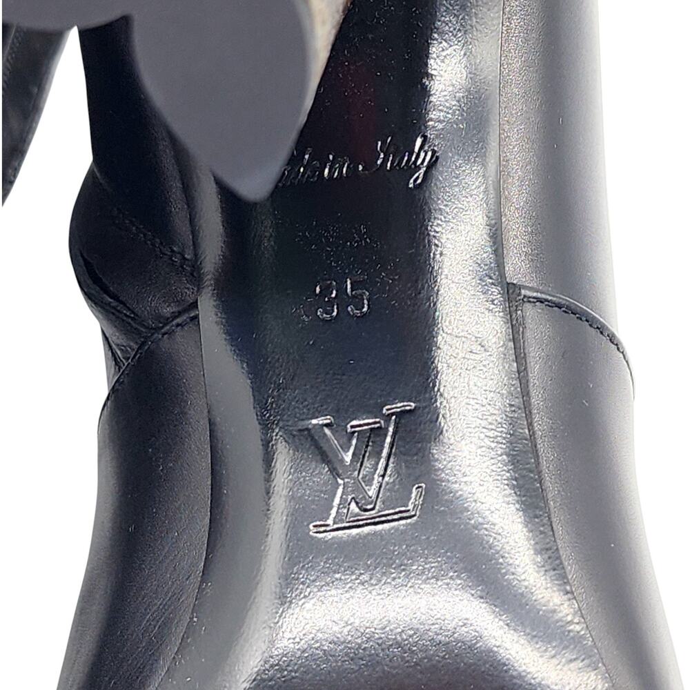 Louis Vuitton x Yayoi Kusama Ankle Leather Boots Black Monogram EU 35 US 5 - New - Picture 7 of 10